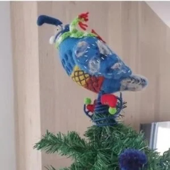 NWT Anthropologie Beaded Skating Partridge Tree Topper - Picture 3 of 3